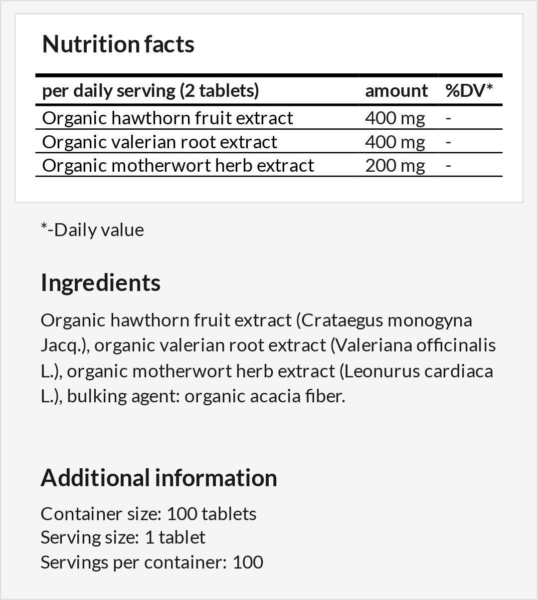 BeOrganic Heart And Circulation Bio 100 Tab. | MZ-Store